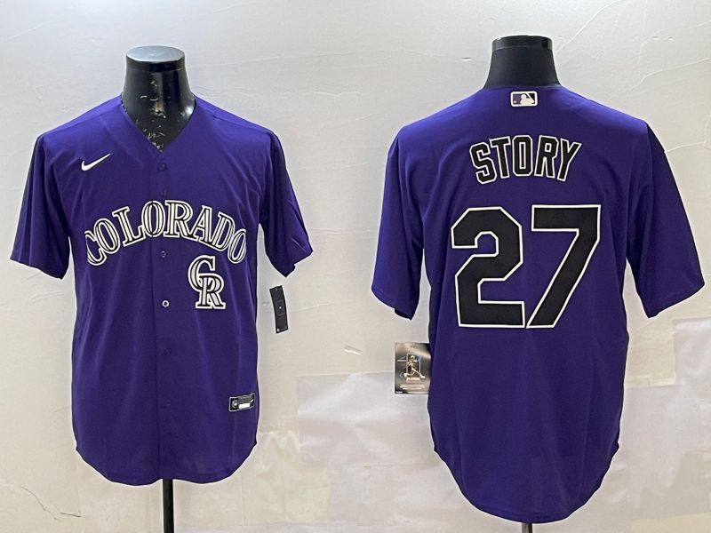 Men Colorado Rockies #27 Story Purple Game 2025 Nike MLB Jersey style 6